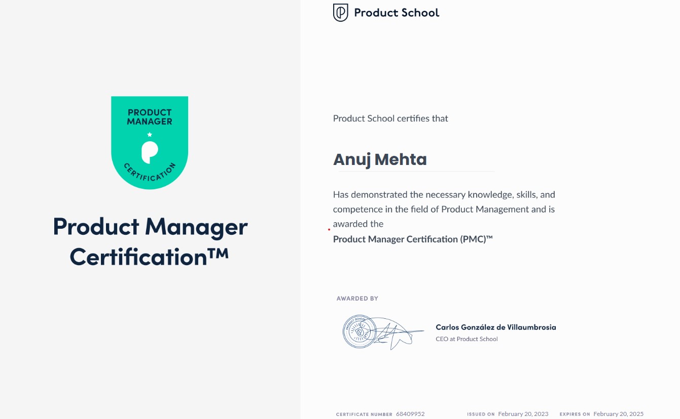 Product Management Certification